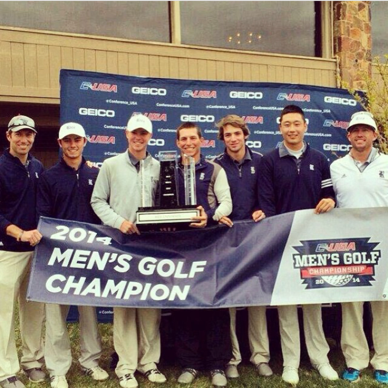 JJ Wood with the Rice University golf team