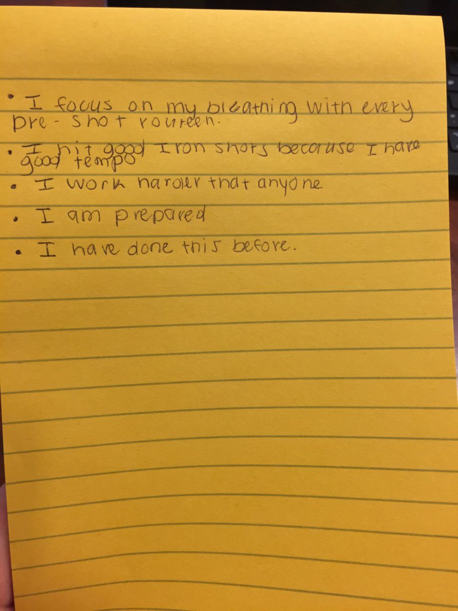 Example of 5 affirmation statements written down.
